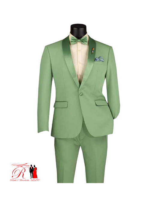 Vinci Slim Fit 2 Piece Men's Tuxedo With Matching Bow Tie Collection