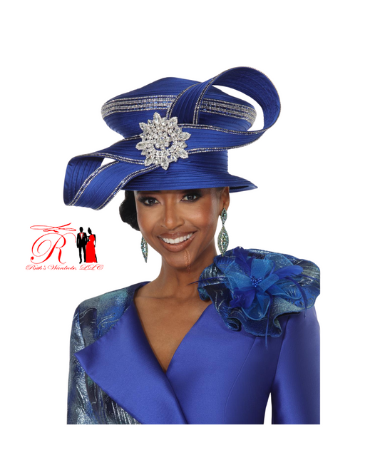 Vinci Lisa Rene Blue 2 Piece Multi Skirt Suit