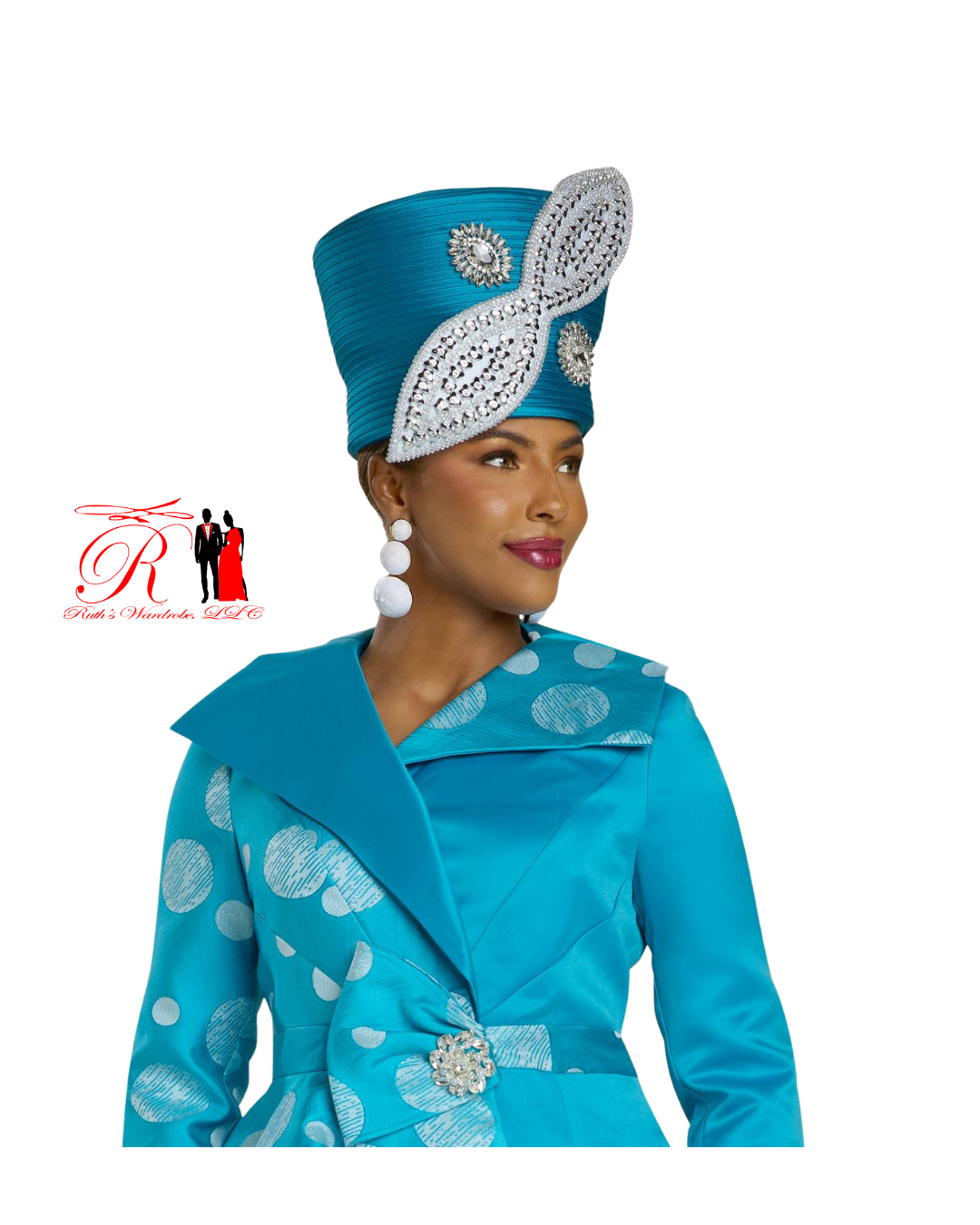 Vinci Lisa Rene 2 Piece Blue Jacket & Skirt Set