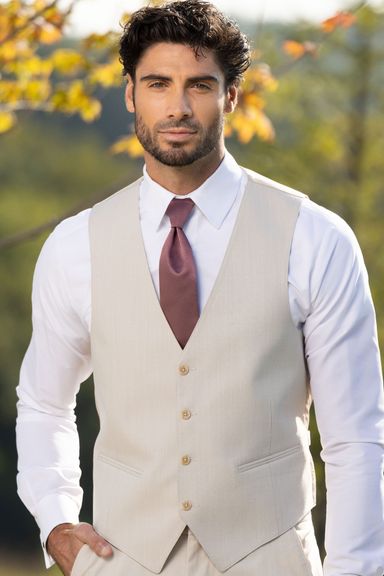 MICHAEL KORS TAN PERFORMANCE WEDDING SUIT