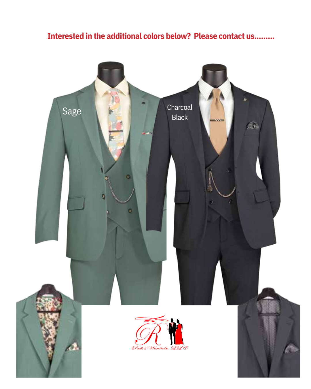 Vinci Modern Fit Single Breasted 3-Piece Suit with Matching Pocket Square & Jacket Lining Men's Suit Collection