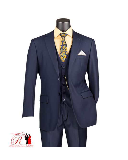 Vinci Regular Fit Executive Single Breasted 3 Piece Men's Suit Collection