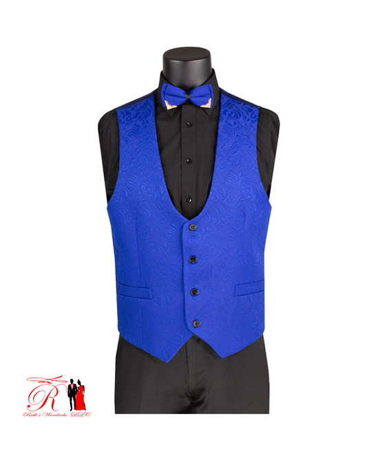 Vinci Slim Fit Vested Jacquard Fabric 1 Button Men's 3-Piece Tuxedo Collection #2