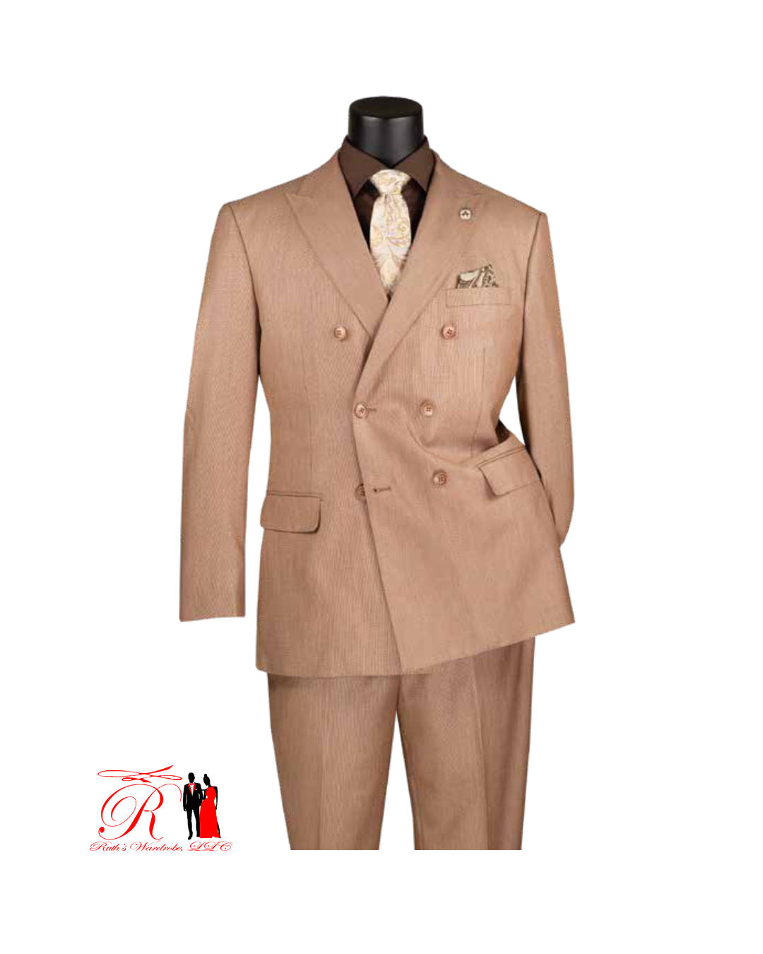 Vinci Executive Double Breasted With Sharkskin Finish Men's Suits Collection