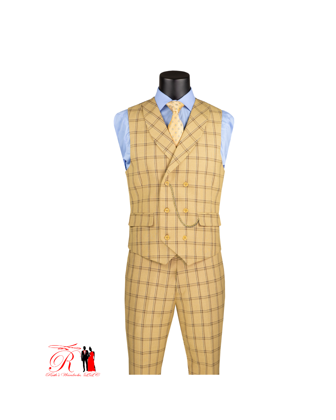 Vinci Modern Fit 3 Pcs Notch Lapel Suits with Fancy Vest Men's Style Suit Collection