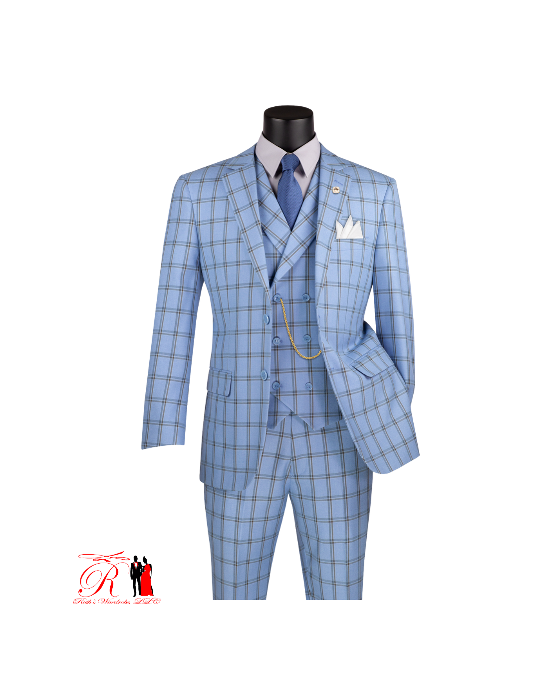 Vinci Modern Fit 3 Pcs Notch Lapel Suits with Fancy Vest Men's Style Suit Collection