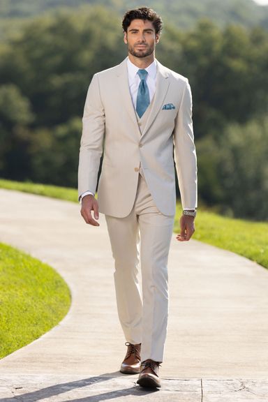 MICHAEL KORS TAN PERFORMANCE WEDDING SUIT