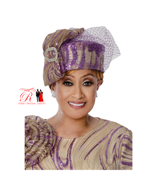 Spring Collection-Dorinda Clark Cole Champagne and Purple Dress (DCC310161)